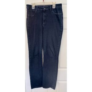 Lee Classic Fit Stretch Jeans Womens 16 Tall Straight Leg Dark Wash Denim